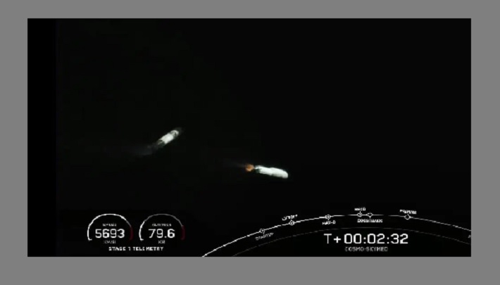 SpaceX (Falcon 9) Ground Camera Shows Cool Footage Of Rocket Separation - 2