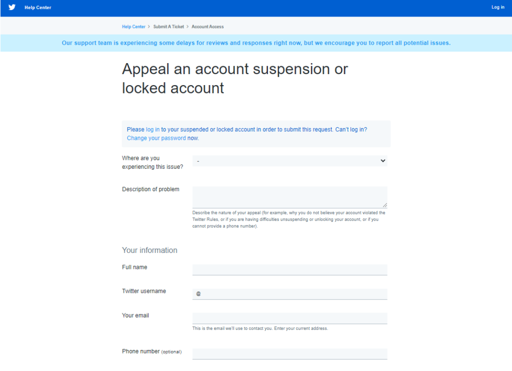 Recover suspended Twitter Account 