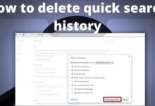 How to delete quick search history