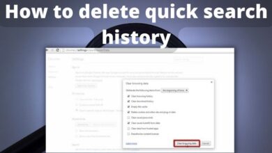 How to delete quick search history