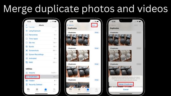 merge duplicate photos and videos