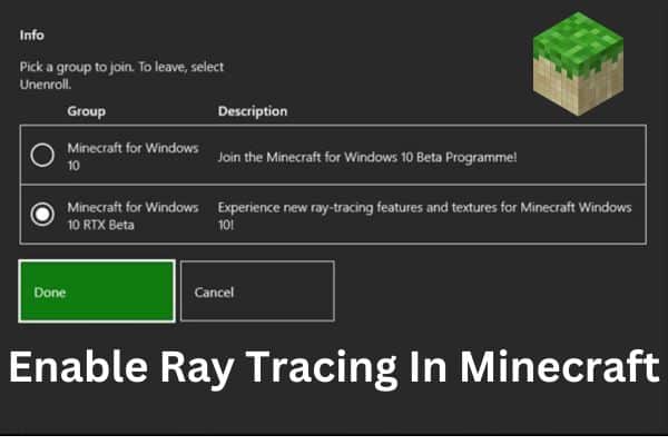 Enable Ray Tracing In Minecraft