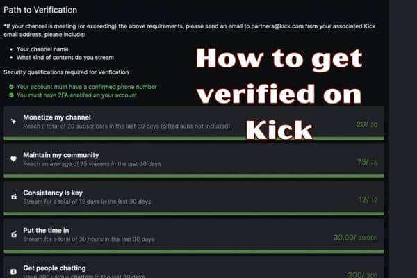 How to get verified on Kick