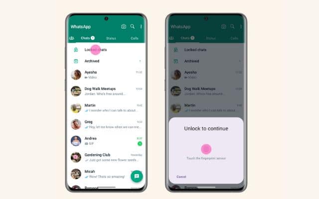 Chat Lock feature in Whatsapp