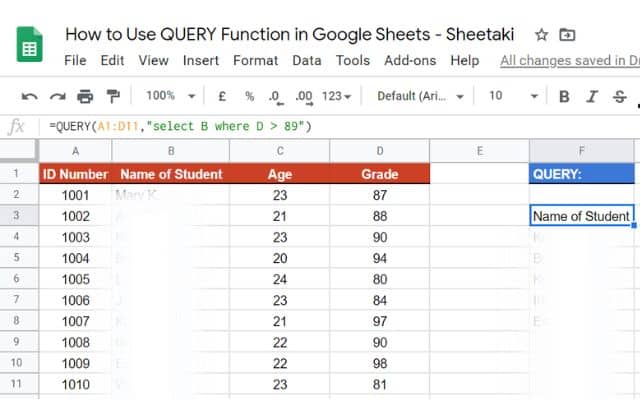 QUERY Function