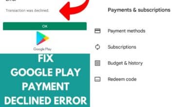 Google Play Payment Decline
