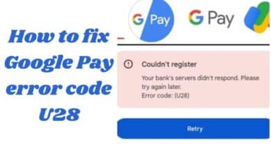 Google Pay error code U28