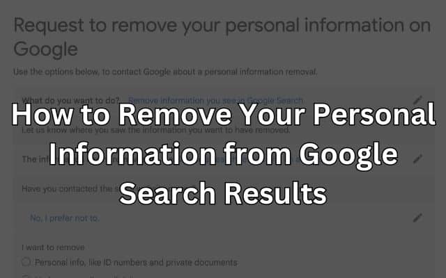 Remove Your Personal Information
