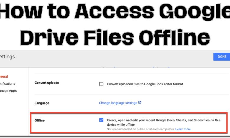 Access Google Drive Files Offline