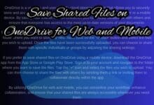 Save Shared Files on OneDrive